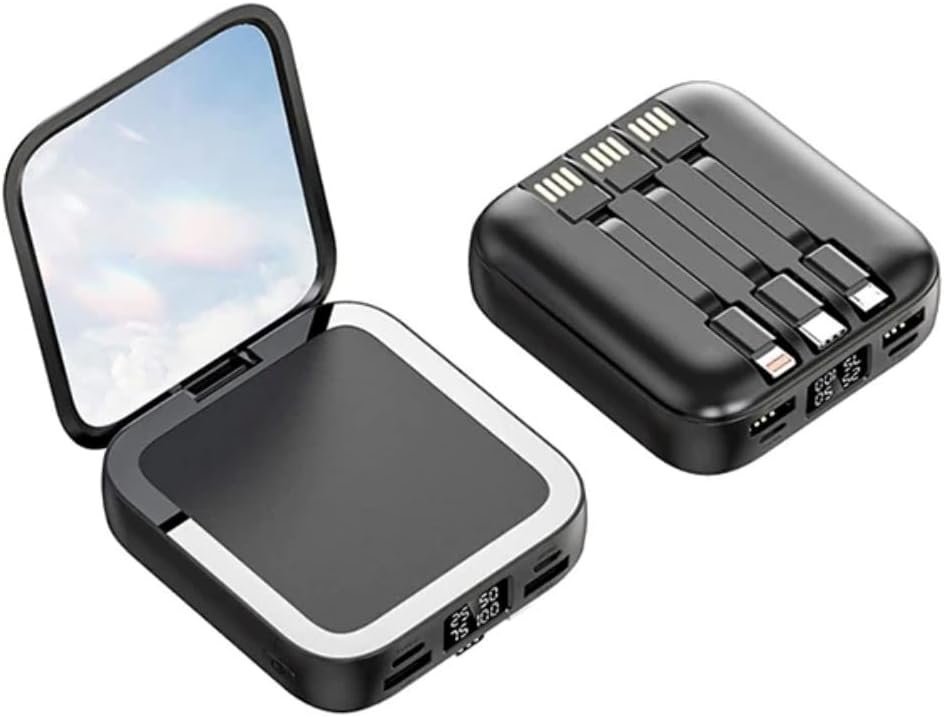 Mini Portable Battery Power Bank with Compact Mirror