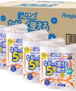 【ケース販売】丸富製紙 ペンギン超ロングパルプトイレットロール 125ｍ 4ロール ダブル×4